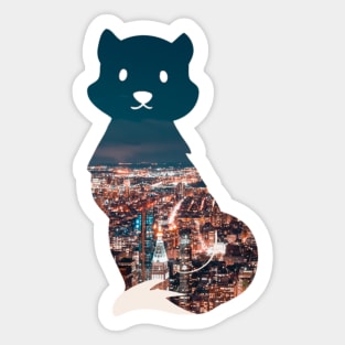 City fox pattern - wanderlust Sticker